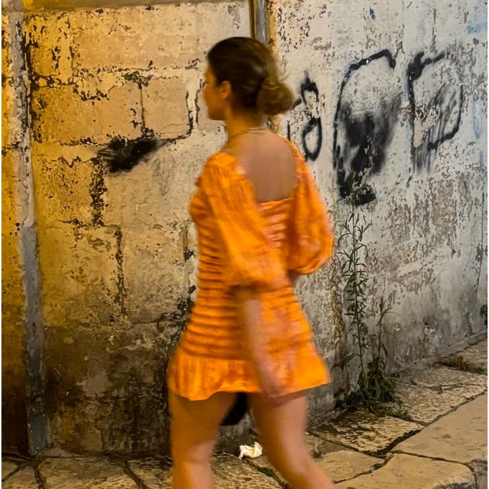 Alexis Smocked Mini Dress Orange